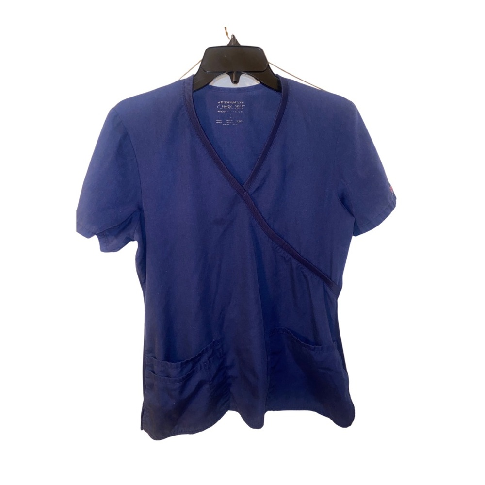 Cherokee Blue Short Sleeve Scrub Top